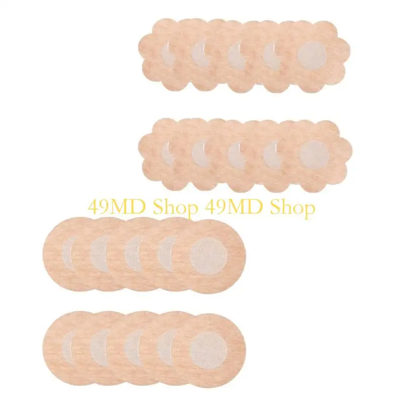 

49MD Breathable Nipple Pasties 40Pcs Waterproof Breast Petals Nonwoven Breast Covers