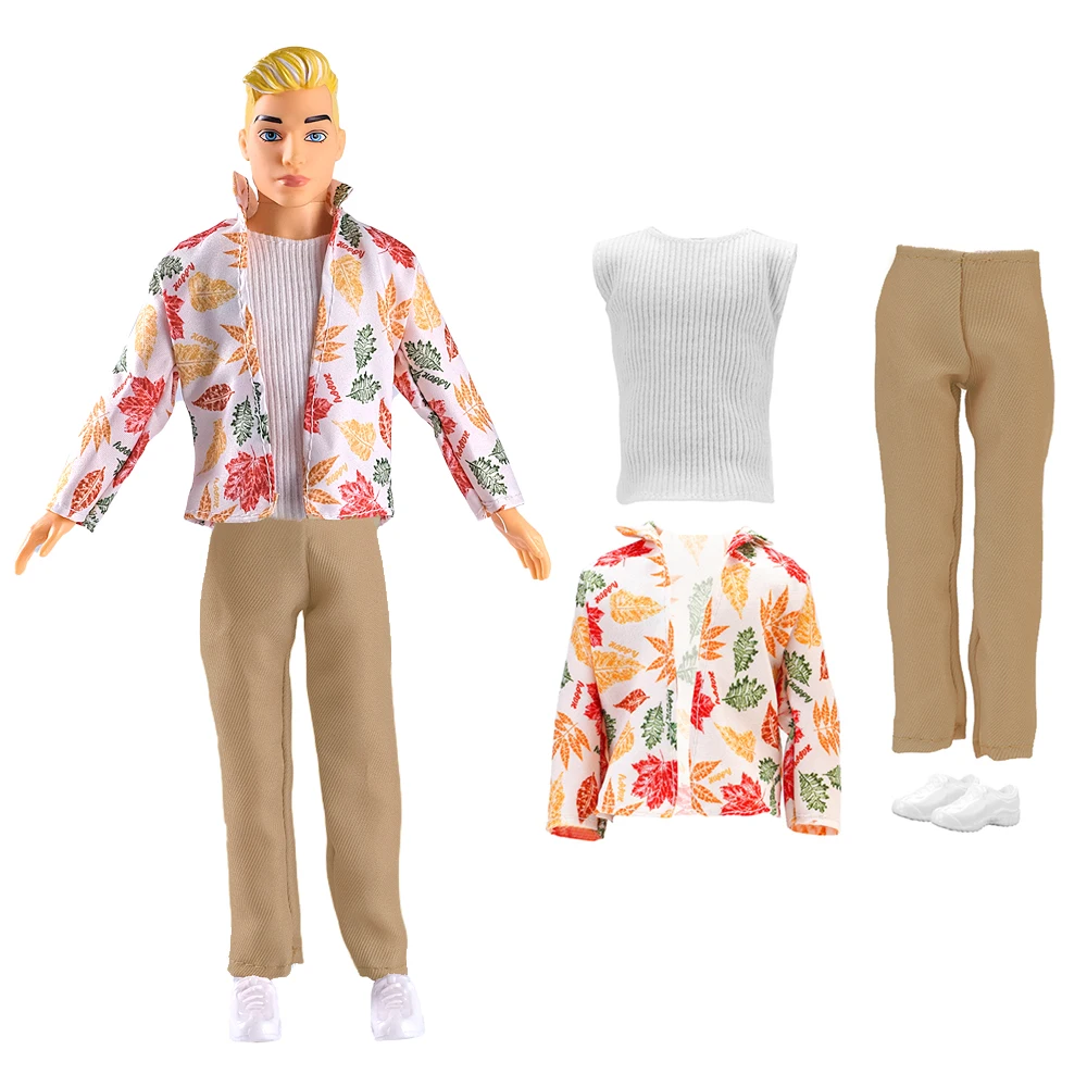 

NK 1 Set autumn Suit For 1/6 Male Doll Clothes shirts+sleeveless tops+pants+ Doll shoes Dolls Accessories 1/6 doll boyfriend