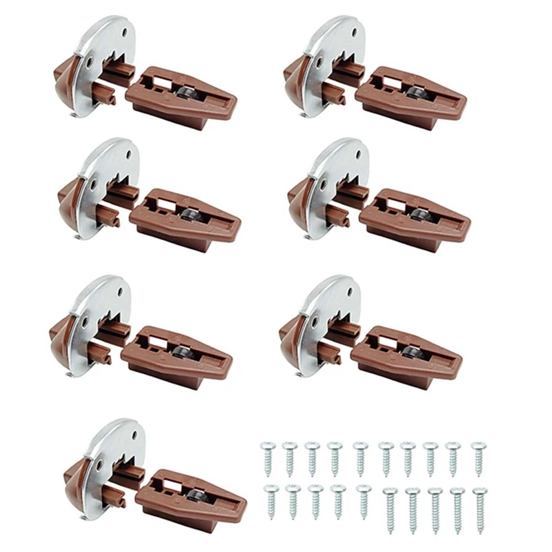 Replacement Drawer Guide Model 168, 7 Sets Of Metal Backing And Drawer Stops With Rollers, Fits Slide Drawers