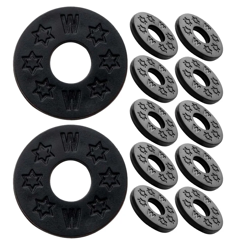 12Pcs Guitar Strap Buckle Gaskets Silicone Soft Small Multipurpose Gaskets for Electric Acoustic Guitar Strap Button Stop