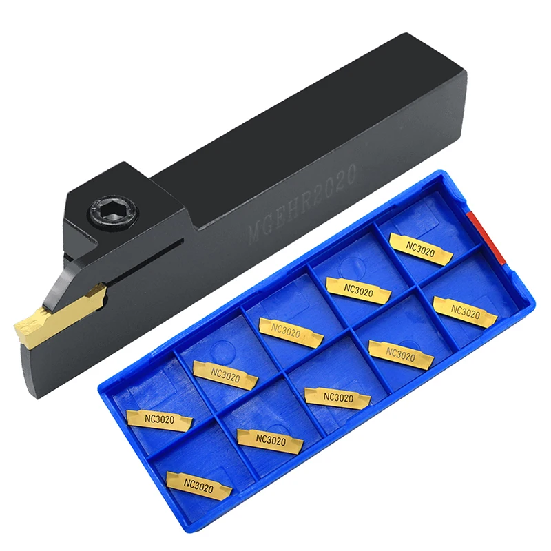 

10pcs MGMN150 G NC3020 PC9030 Carbide Insert Grooving Turning Tool With 1pc MGEHR1616 2020 2525 -1.5 Groove CNC Tool Holder Set