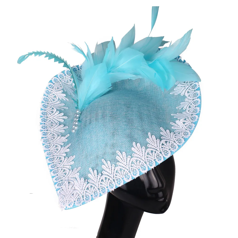 ケンタッキー州の大きな魅力的な花嫁のウェディングハット、女性用のファシネーター、エレガントなヘアアクセサリー、結婚式、ショー、レースなどの機会に