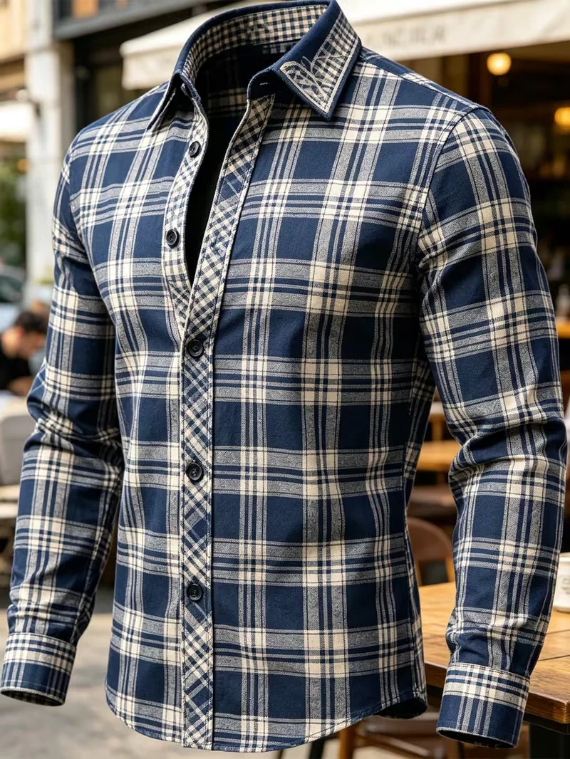 New Men's Oriental Fashion Casual Shirt Light foundation make-up Color Koi Ink Partial Print Long Sleeve Shirt