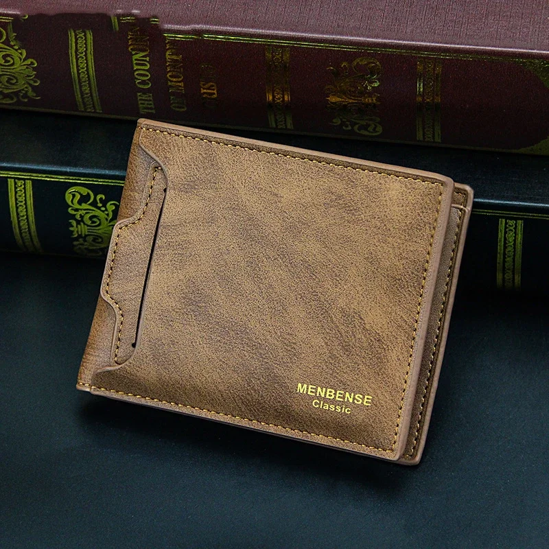 Brand Men's Business Wallet Vintage Short Wallets Bifold Multifunction Credit ID Card Holder Casual  Designer Purse Clutch
