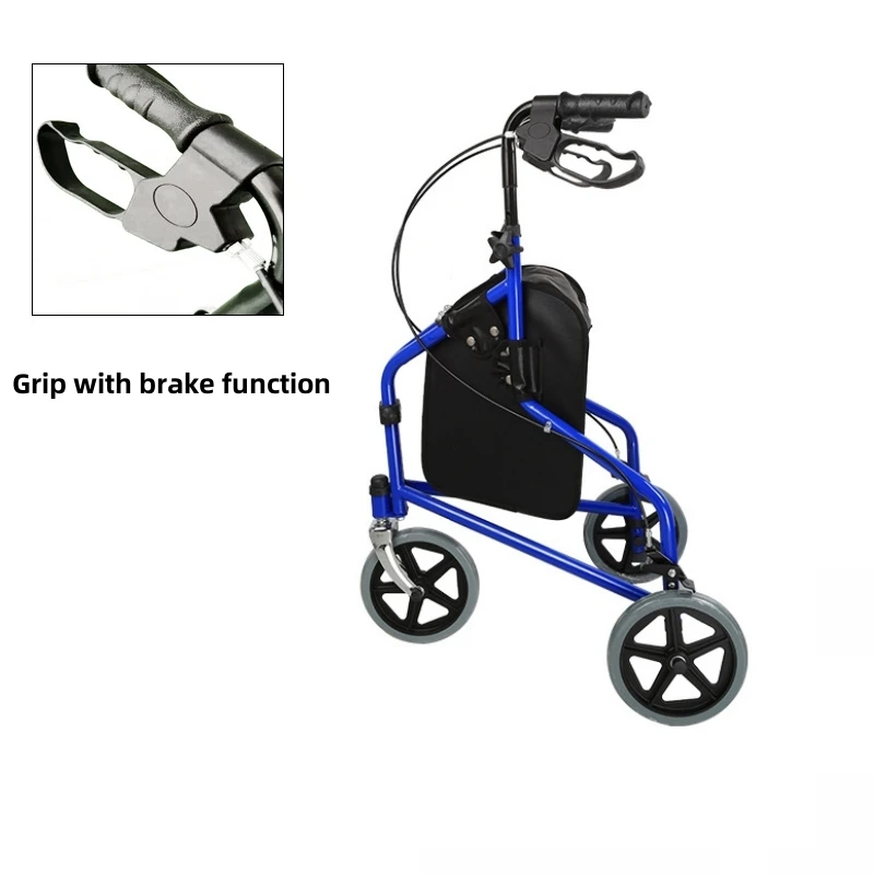 Elderly Training Walking Aids Can Sit Foldable Storage Walker Three Wheeled Carts Shopping Carts Are Portable And Lightweight