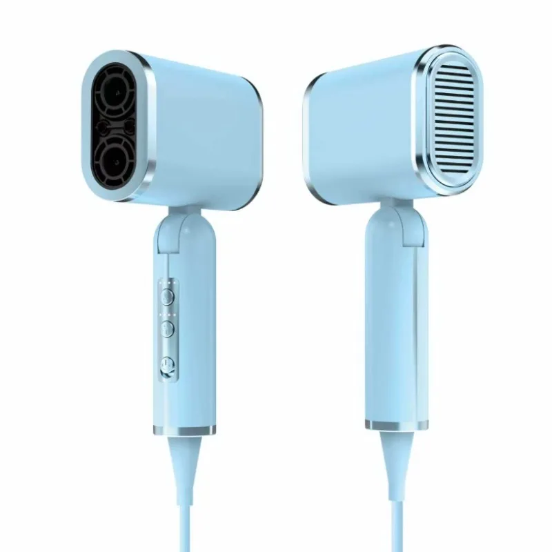 Double barrel high-speed hair dryer, double motor household bladeless negative ion quick-drying large wind hair dryer