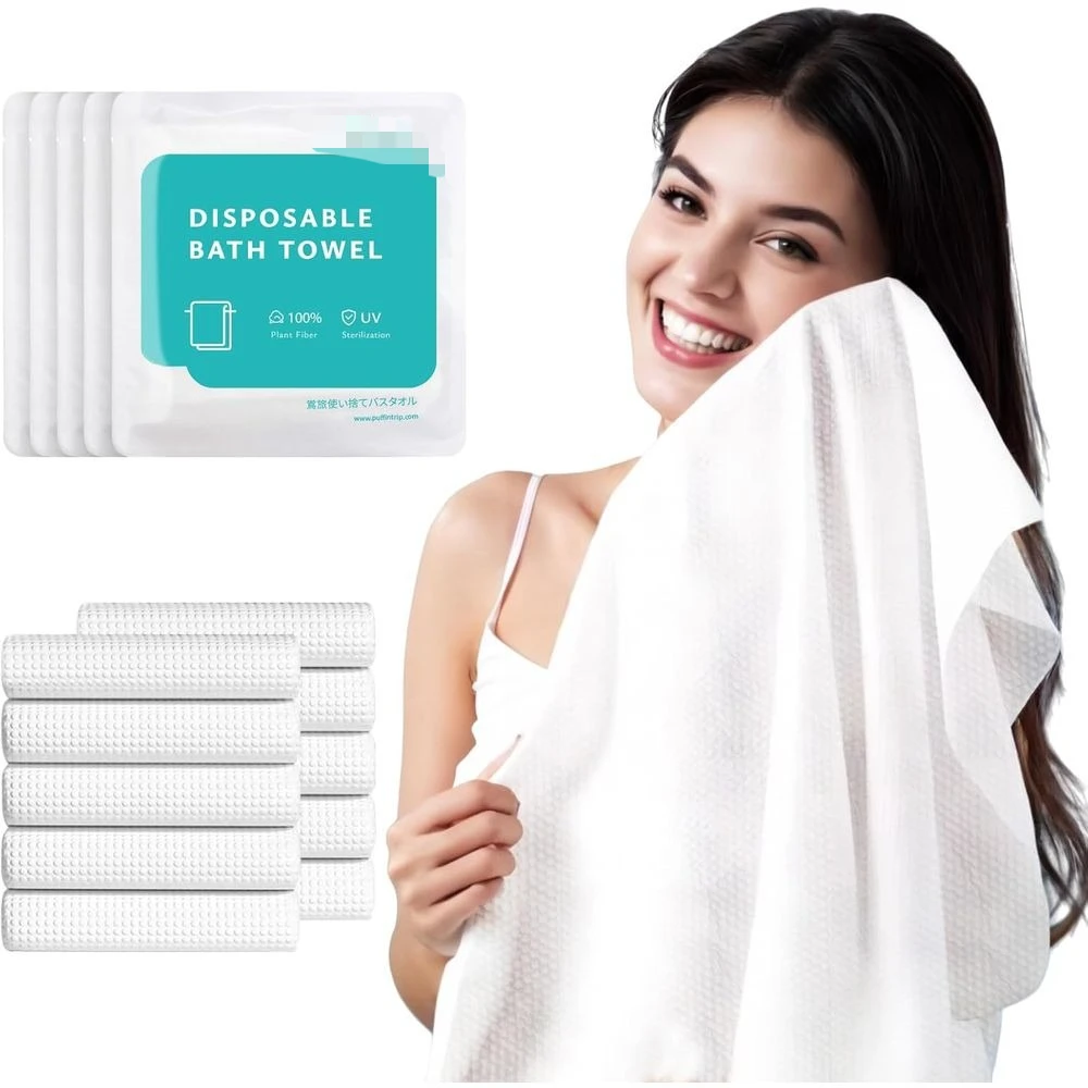 

10 Pack Large Bath Towels - Thick & Portable for Camping, Travel, Swimming, and More