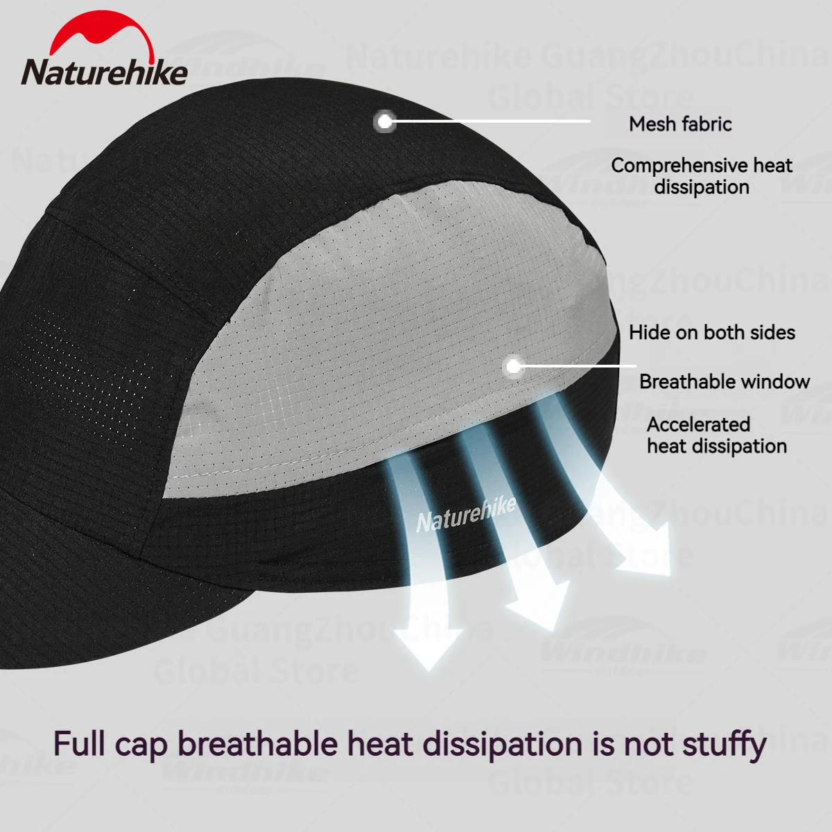 Naturehike Cycling Caps Summer Breathable Outdoor Sports Bicycle Hats for Men Women Foldable Cool-feeling Cycling Hiking Cap