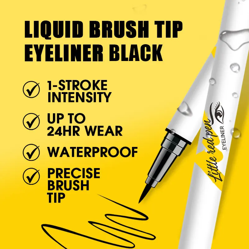 3개입 방수 아이라이너 펜, 무광택, 땀에 강하고 얼룩 방지 기능. 이 화장품은 다양한 용도에 적합합니다.