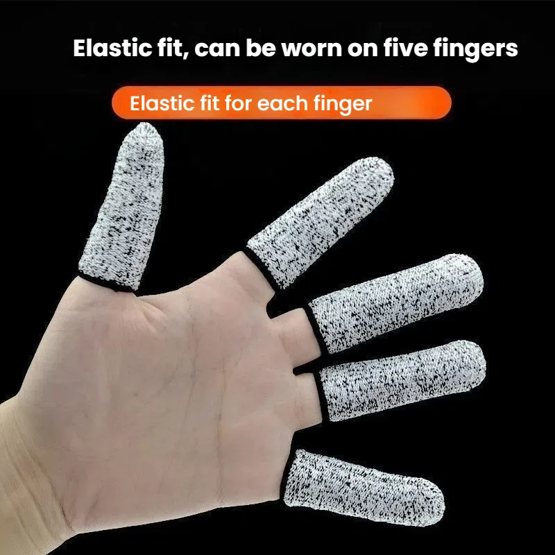 Anti-Cut Finger Sleeves 5-level Elastic Wear-resistant Finger Cut Resistant Protective Gloves for Cooking Crafting Work Reusable