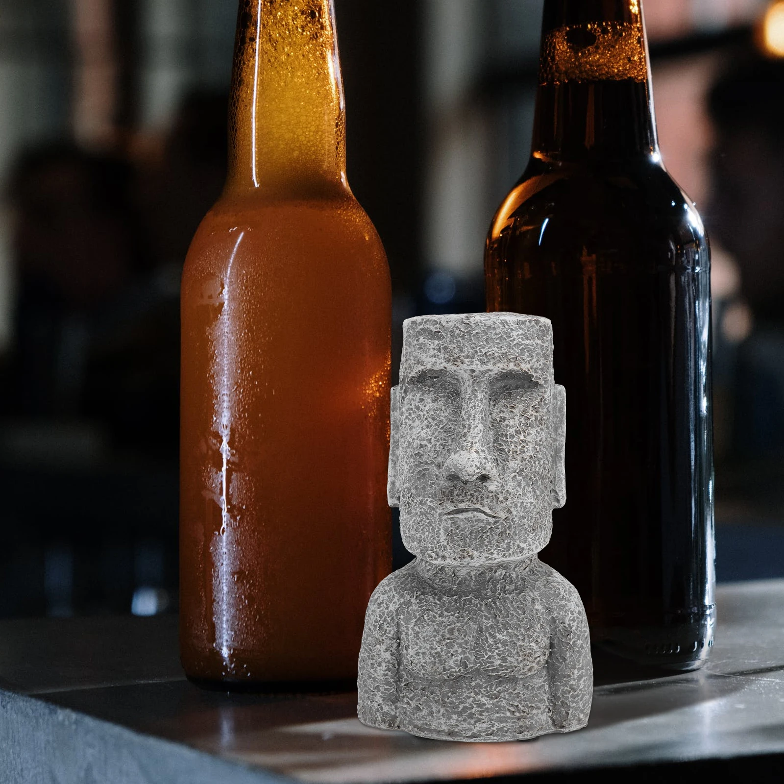 

Moai Decorative Bottle Opener Retro Design Stainless Resin Picnic Party Bar Home Use Cool NoveltyBeer Opening Aid Tool