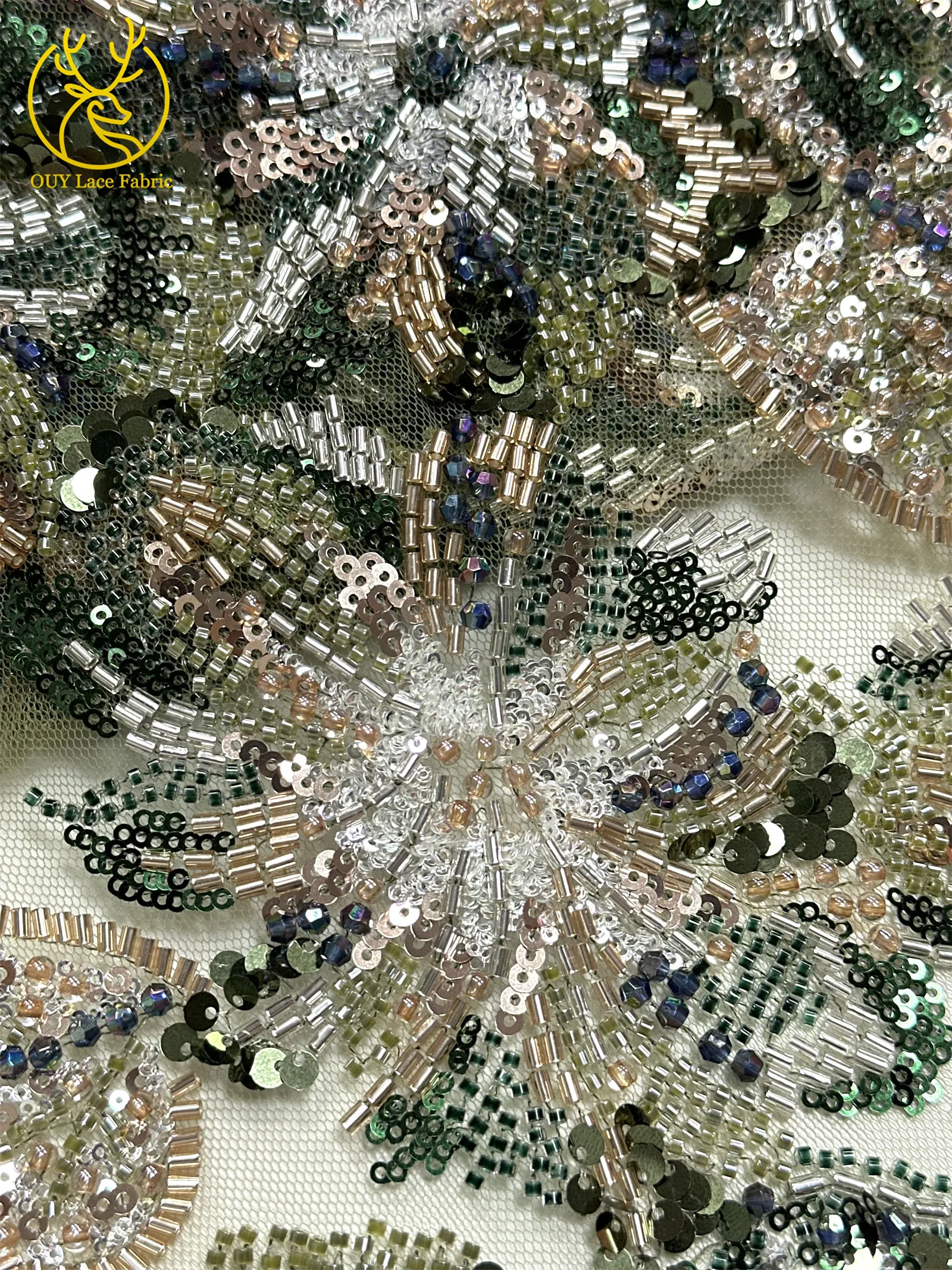 Haute Couture Afrikanischer Schwer Perlenverzierter Spitzenstoff 2026 Hochwertige Französische Pailletten-Spitze Nigerianischer Spitzenstoff für Party- und Hochzeitskleider – Detail 17