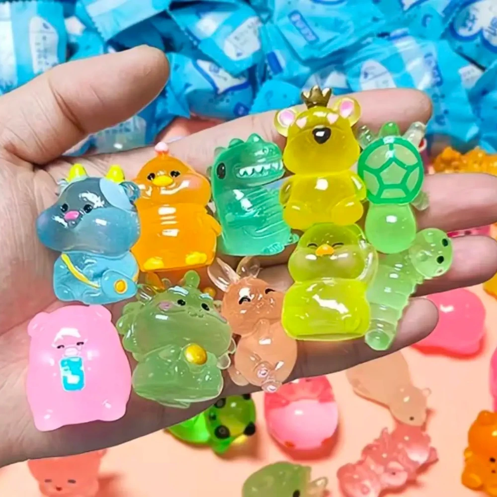 10-30-50 pièces Mini Sacs Surprise Animaux Mignons Lumineux Couleurs Assorties Boîtes Mystères Animaux Jouets pour Enfants Cadeau d'Anniversaire