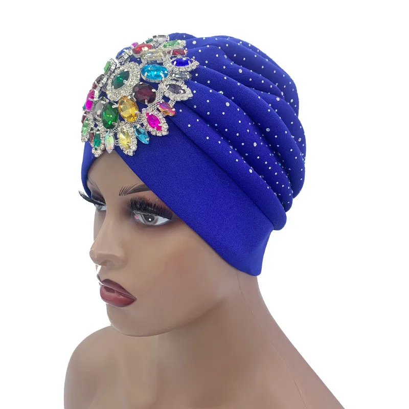 Luxury Rhinestones Women\'s Turban Hat 2023 New Lady Head Wrap African Geles Headtie Nigeria Headpiece Party Headwear Turbans