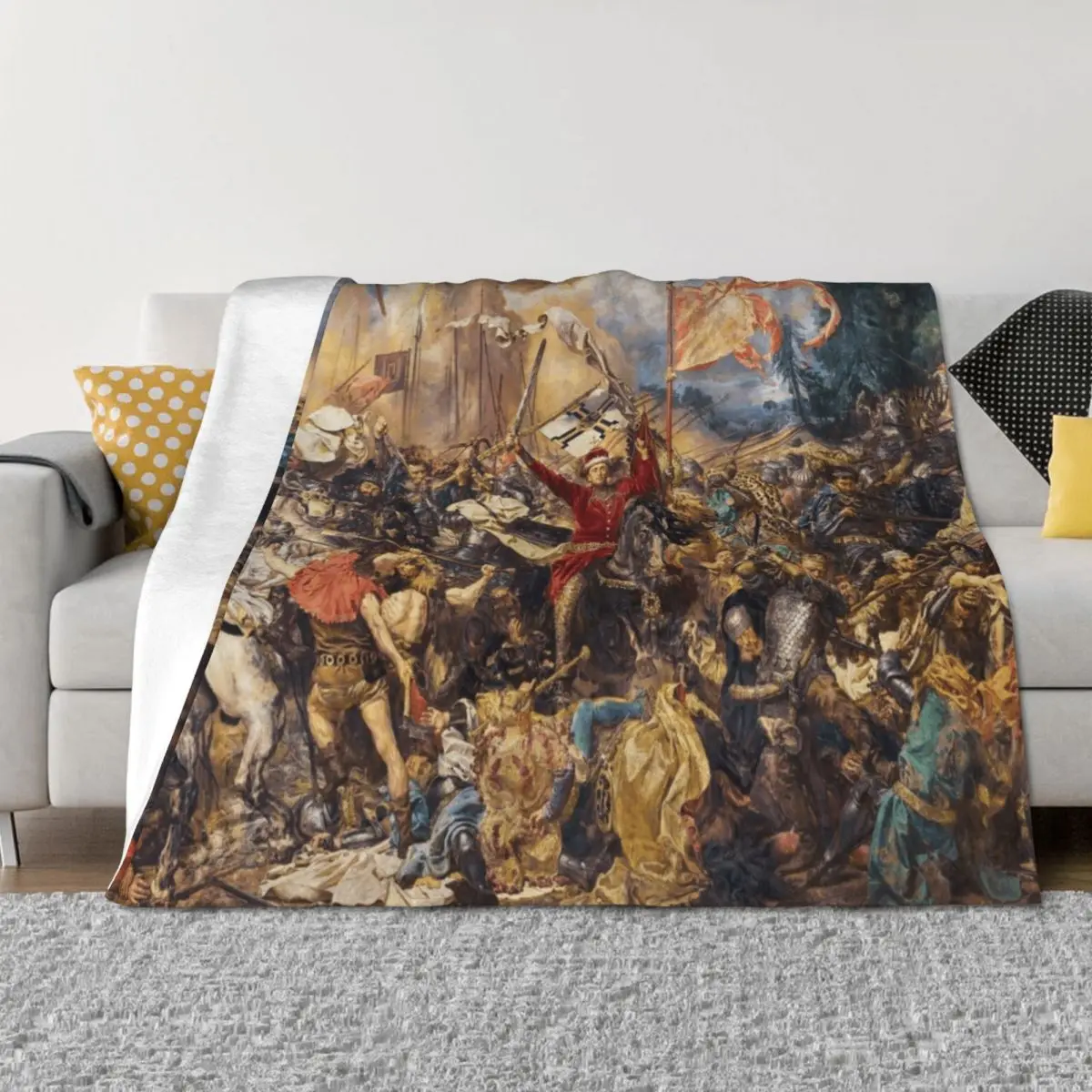

The Battle of Grunwald by Jan Matejko Throw Blanket Sofa Throw Soft Plush Plaid warm winter Luxury Throw Blankets