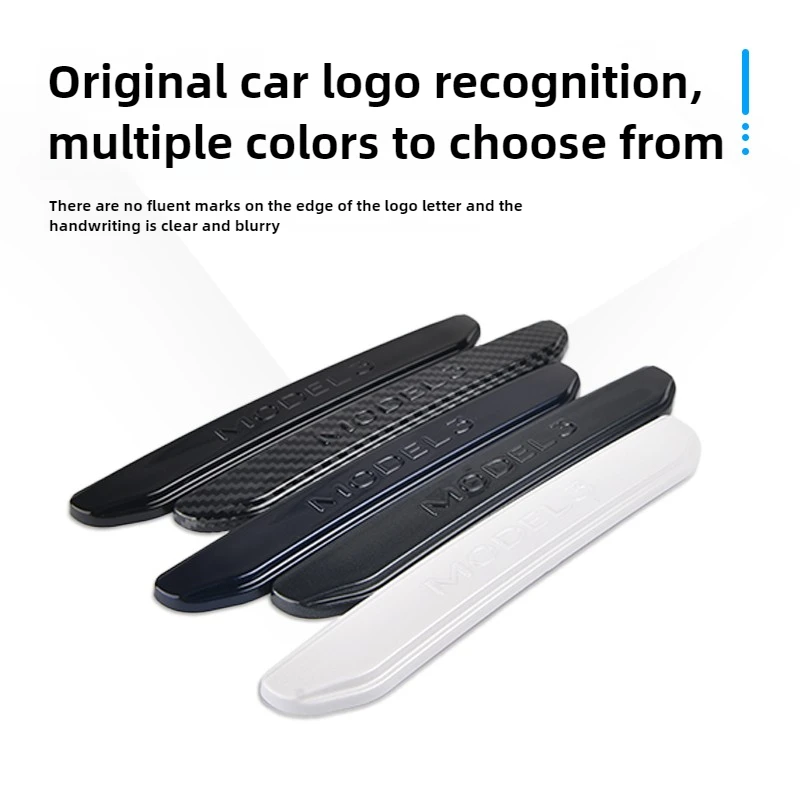 4 PCS For Tesla Model Y Model 3 2021-2023 ABS Car Door Edge Stickers Anti-collision Strip Protection Decal Exterior Accessories