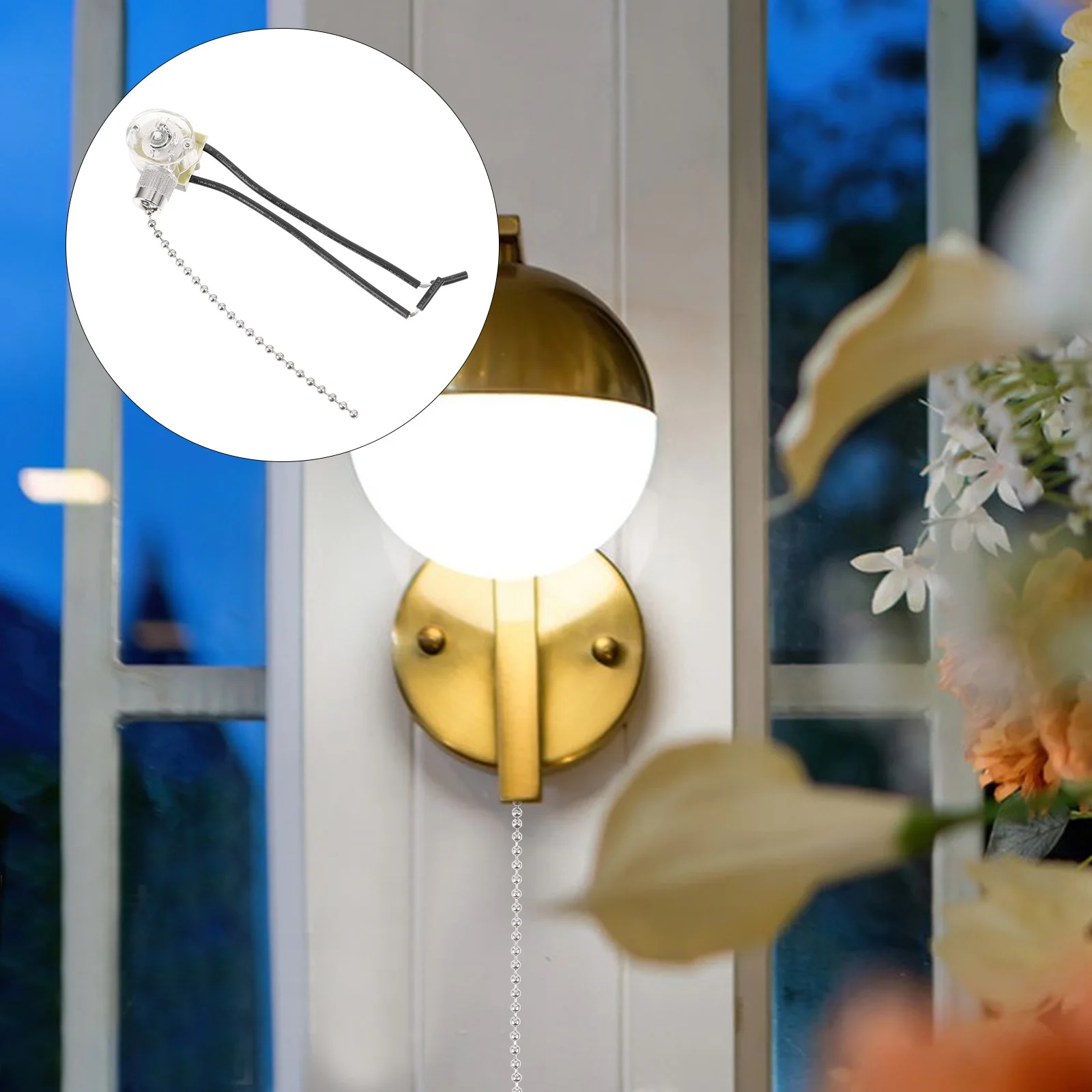 

Lamp Pull Chain Extender Ceiling Fan Light Fixture Nickel Color Simple Operate Durable Replacement Convenient Practical