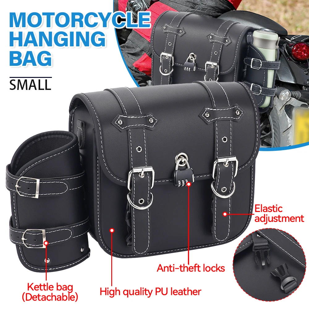 Universal Motorcycle Saddle Bag Side Waterproof Bag Fully Wrapped Rider Bag Thickened Oxford Lining Storage Bag Modified Retro