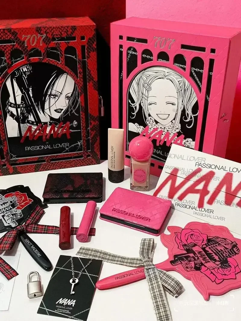 New Anime Nana Joint Name Makeup Gift Box Hot Girl Lipstick Foundation Eyeshadow Palette Set Sexy Long Lasting Cosmetic Gifts