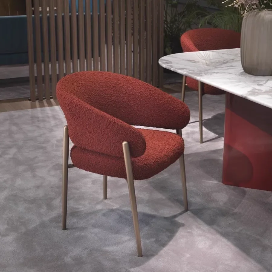 كراسي تناول الطعام المخملية الخفيفة الفاخرة لغرفة الطعام الفاخرة وغرفة المعيشة كرسي المطبخ الأنيق Y Hermoso أثاث غرفة الطعام #2