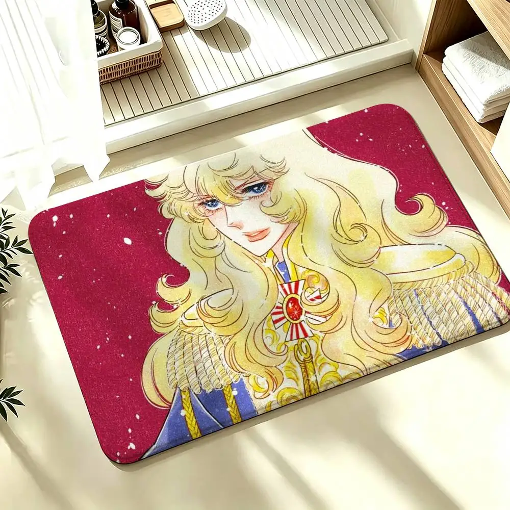 Rose of V-Versailles Lady Oscar Shower Room Absorbent Small Floor Mat Soft Comfortable Decorative Foot Mat