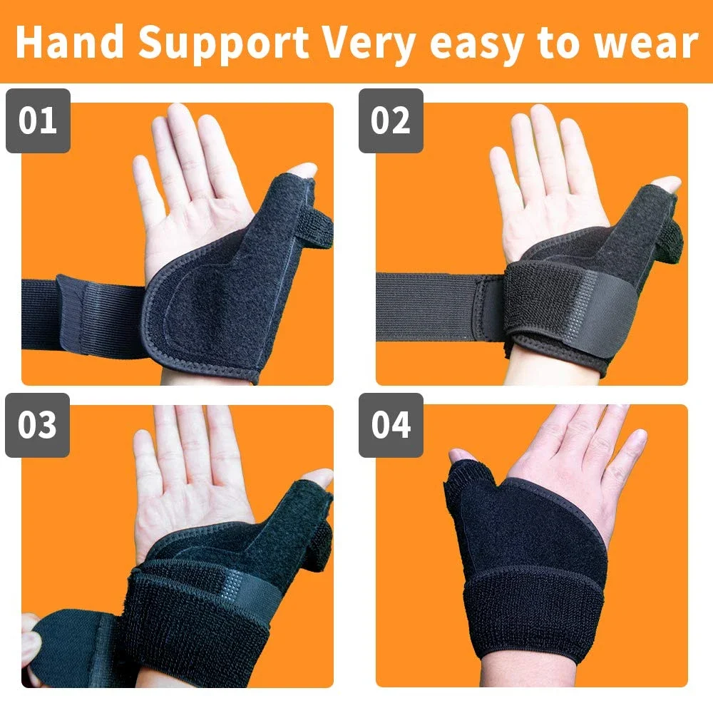 Adjustable Wristband Wrist Support Brace Thumb Splint Carpal Tunnel Wrist Compression Wrap for Arthritis Tendinitis Pain Relief