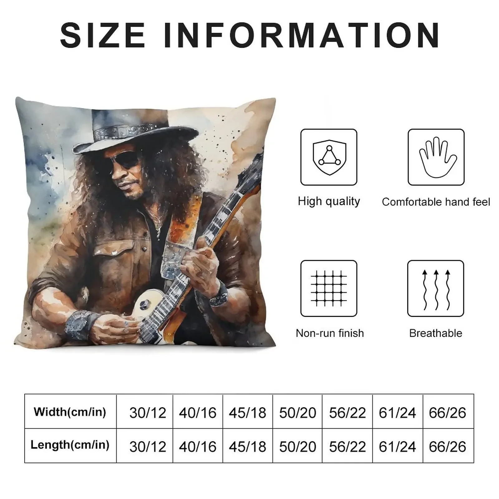 Slash Guns N' Roses in Watercolor - The Legendary Guitarist Throw Pillow anime girl bed pillows pillow