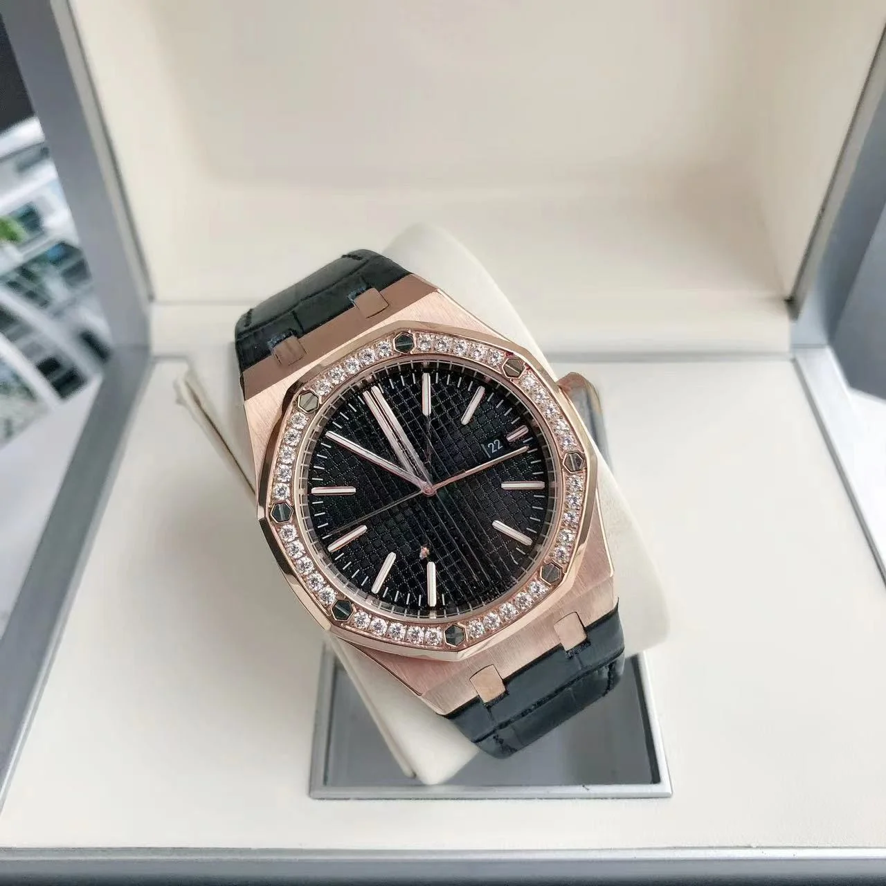 Teen Quartz Wristwatch Big Dial Fashion Dial Navy Blue Sunray Dial Metal Bracelet Decorative Sub Dial Rotating Bezel Style Wedding Gift Red Calendar Casual Wear Military Style