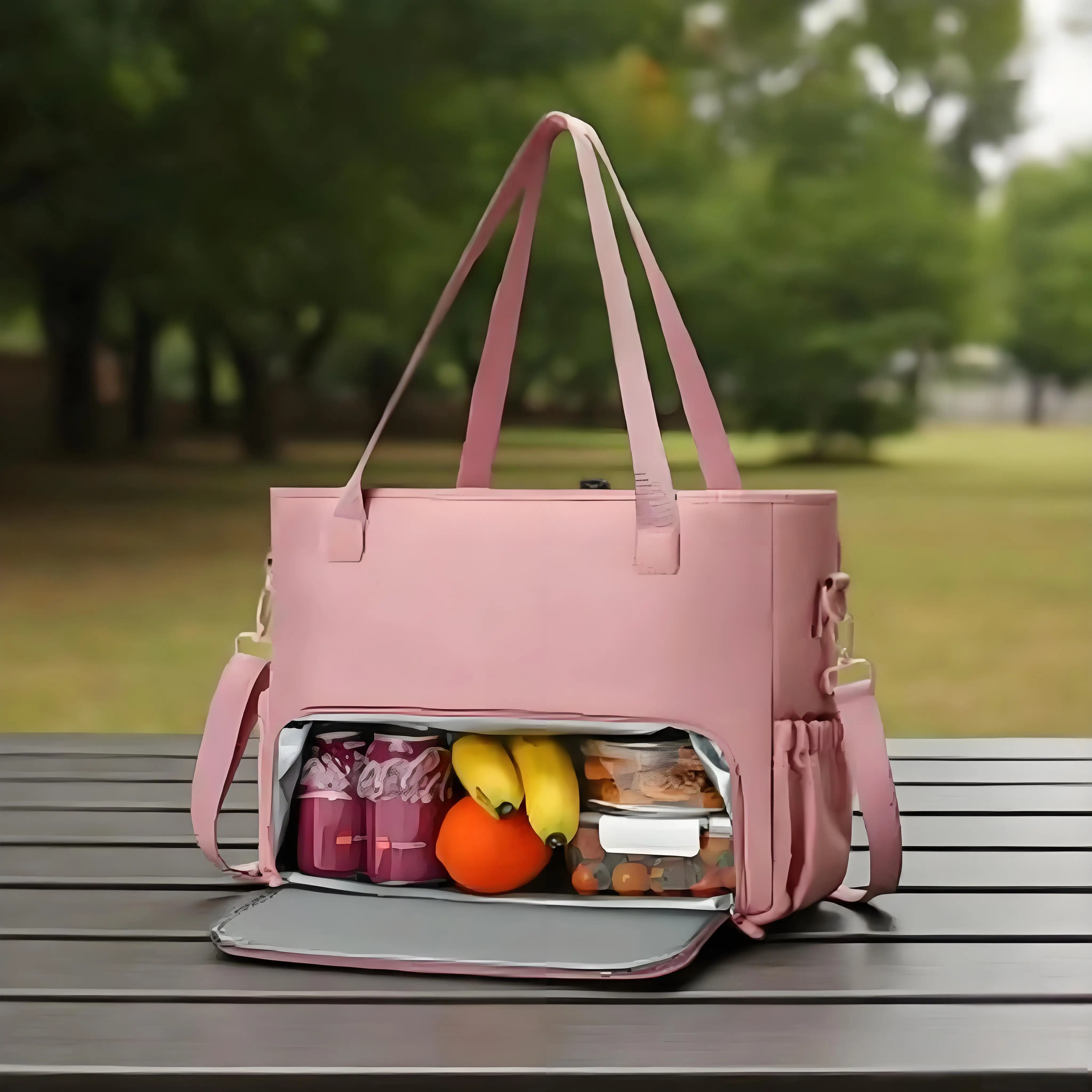 

Семейная уличная походная сумка, полезная изолированная сумка для пикника, многофункциональная однотонная портативная сумка на плечо