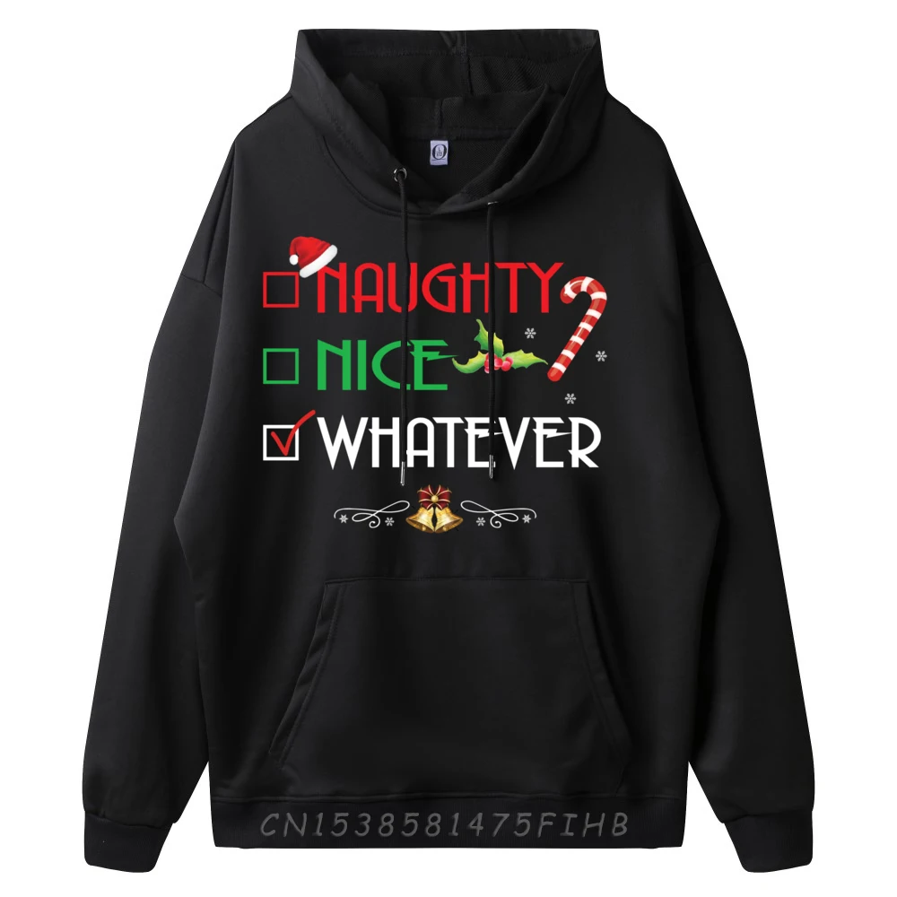 Naughty Nice Whatever Hoodie Christmas Mens S X-Mas Plain Pullover Hoodies Wholesale Hoodies Men Man Tops Tees Mardi Gras