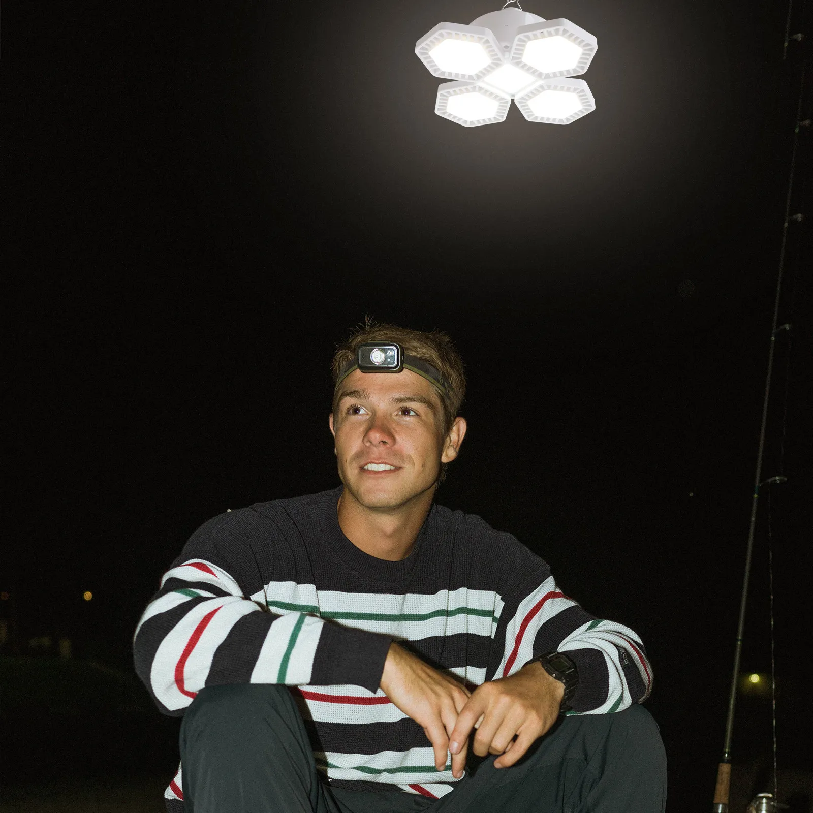 

Солнечная USB-перезаряжаемая складная лампа для кемпинга, портативная палаточная лампа с 5 уровнями регулировки яркости, уличное освещение, светодиодная ночная лампа