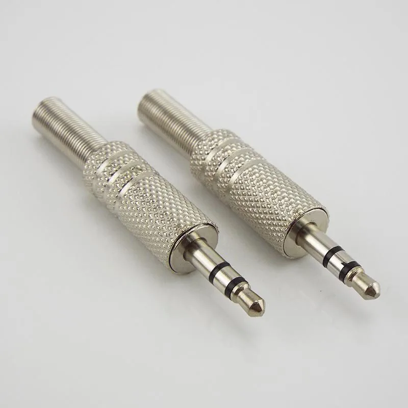 3.5mm 2 Ring 3 Poles Stereo Jack Plug 3.5mm 1/8 inch Female Audio Connector Cable Solder Adapter Metal Terminal with Spring F1