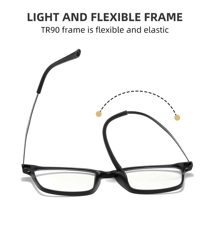 0 +1,0 +1,5 bis +4,0 TR90 blaues Licht blockierende quadratische Lesebrille Lupe Vintage verschreibungspflichtige Brillen 0 -0,5 -0,75 bis -4 – Detail 4