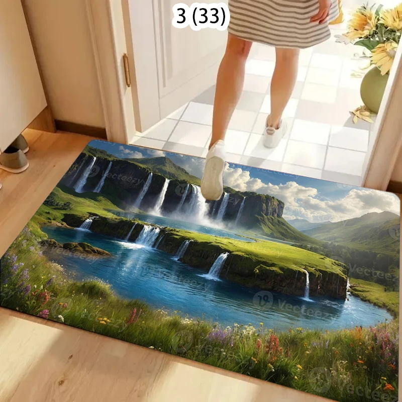 Grassland Multi-Tiered Waterfall Rug Carpet Mat Non-Slip for Entryway Bathroom Kitchen Majestic Home Decor