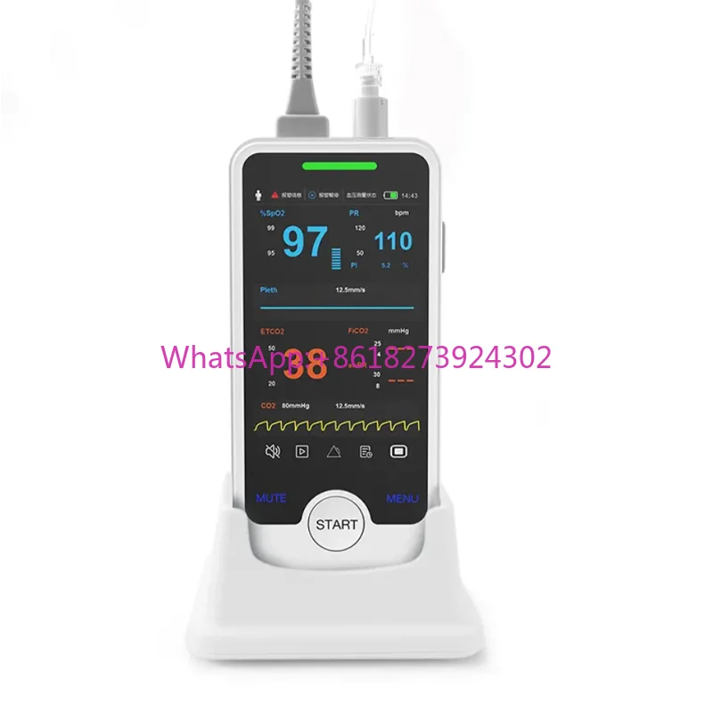 

BNVE4 Handhed Portable Veterinary Multi-parameter Patient Monitor Oximeter Blood Oxygen Meter with 4 Inch TFT Color Touch Screen
