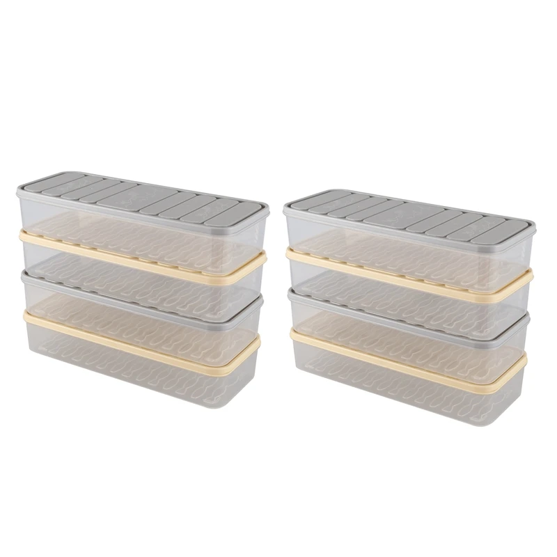 

8 Pcs Set Refrigerator Food Preservation Storage Box Plastic Freezer Space Saver Food Container Random Color S