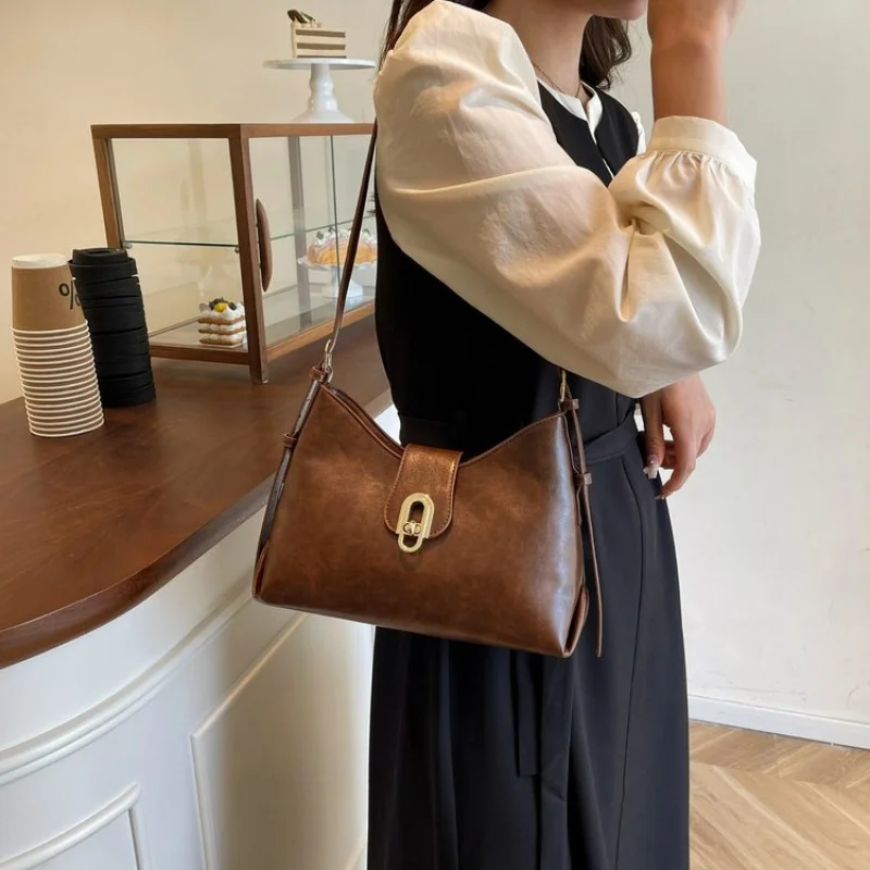 

Первоклассная женская сумка через плечо из козьей кожи с модной швейцарской винтажной просторной мягкой повседневной образом