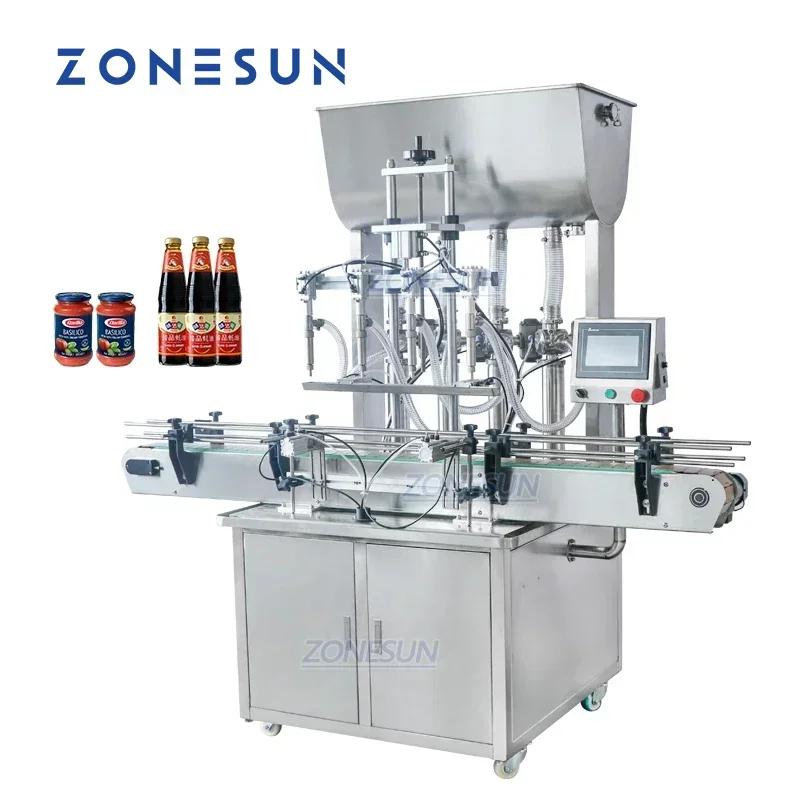 ZONESUN Riempitrice automatica per bottiglie liquide al miele e crema per salsa di pomodoro per pasta per la produzione
