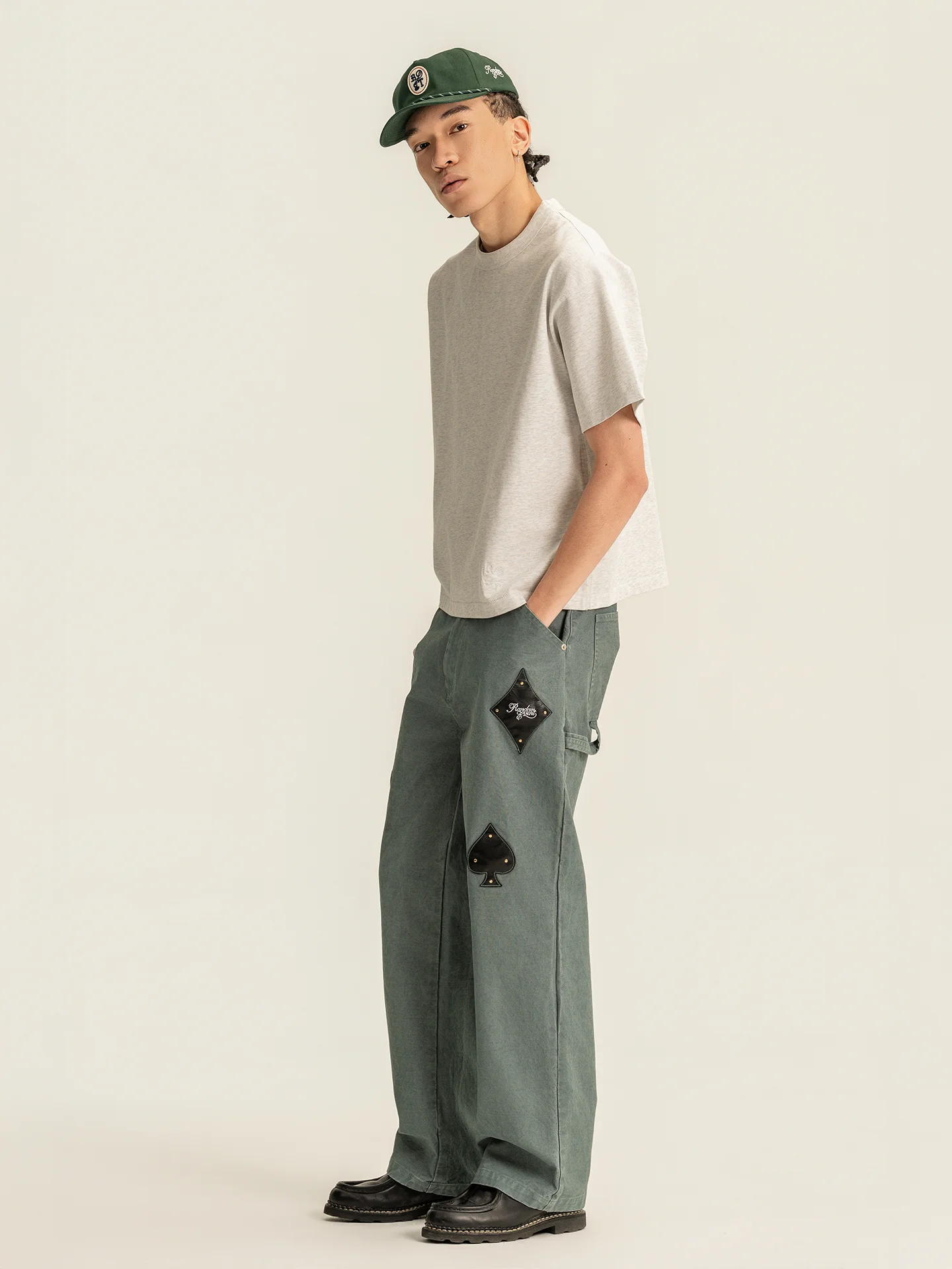

Randomevent 300g Heavyweight ort Sve T-irt Pure Cotton Embroidered Basic Color BOXY Fit Comfortable Soft Spring ...