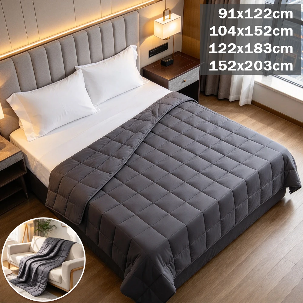1PC Soft Weighted Blanket for Adult Children Decompression Sleep Aid Relieve Stress Comfortable Quilted Gravity Sofa Car Quilt
