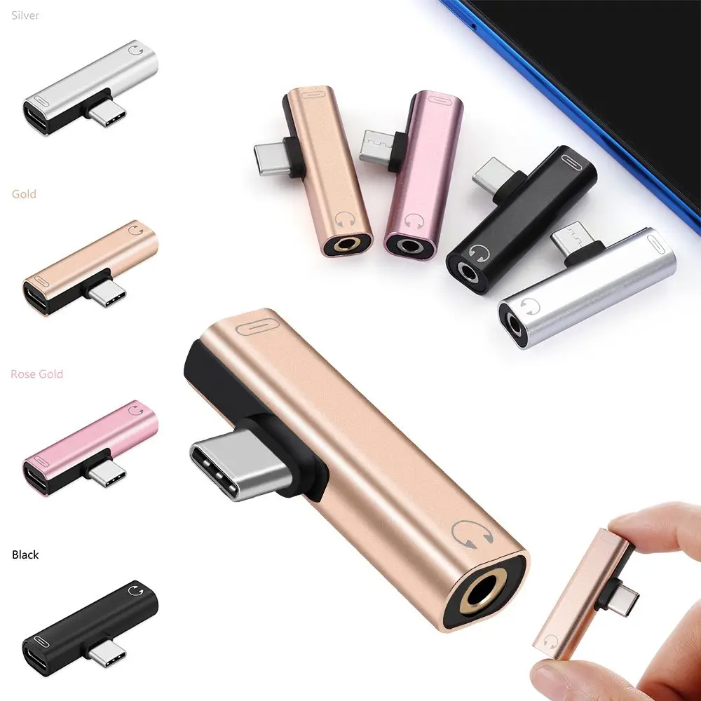 Fast USB C Metal Headphone Jack AUX Splitter Audio Convertor Type-C To 3.5mm Adapter For Samsung S10 S9 Huawei Mate20