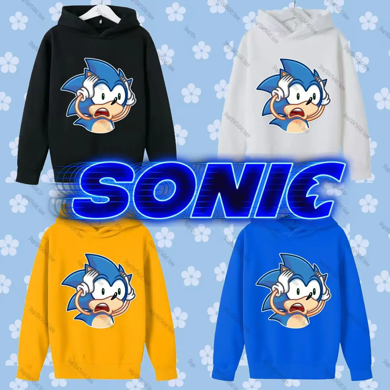 

Kids' Sonic The Hedgehog Hoodie - Comfy Boys & Girls Pullover with Fun Cartoon Design - Breathable Cotton Blend Hooded Jacket