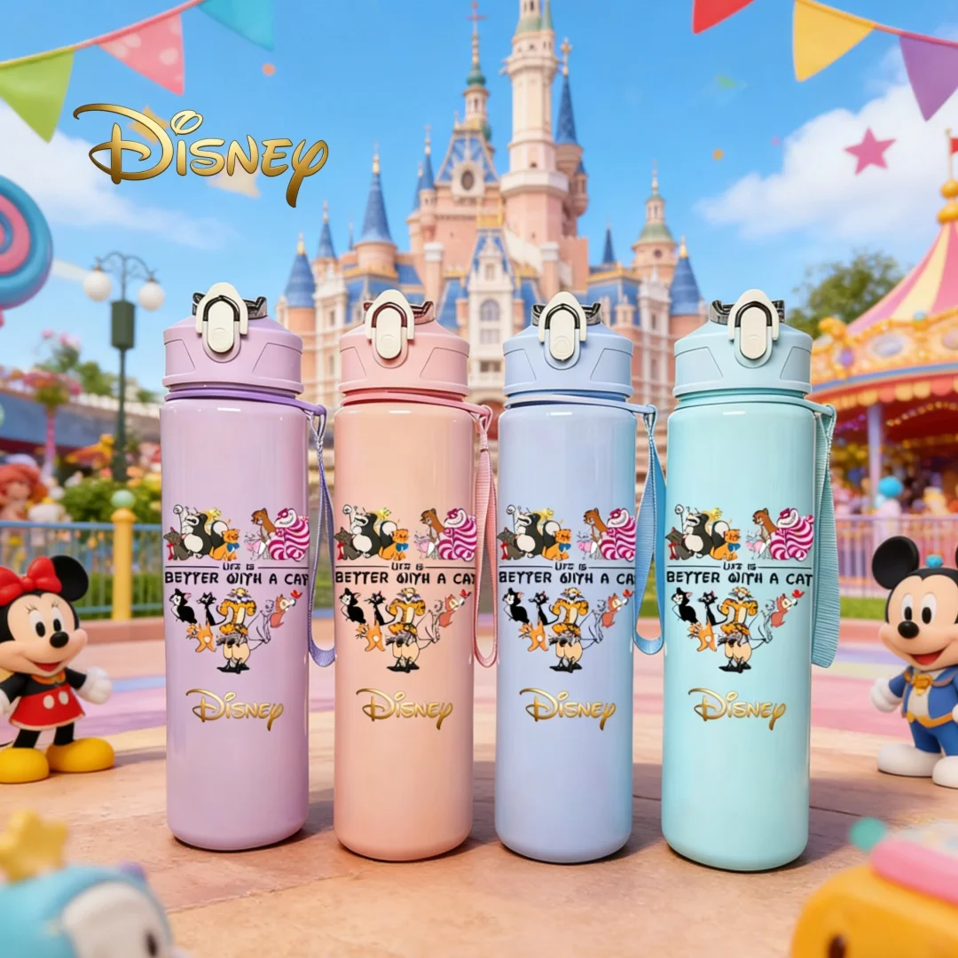 

Бутылка для воды с 3D-печатью в мультяшном стиле, новая крышка с кнопкой, популярный милый дизайн, веселый и детский стиль, устойчивая к выцветанию, многоразовая, подарки