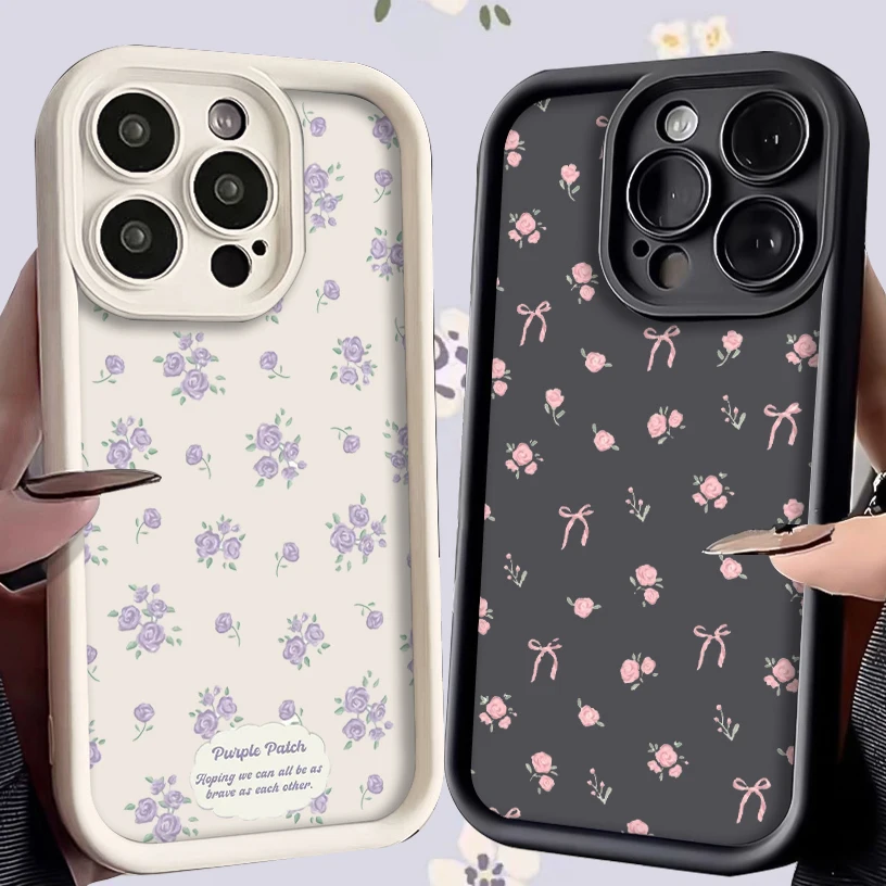 Retro Rose Flowers Soft Silicone Case for Samsung Galaxy A55 A35 A25 A15 A05 A05S A24 A13 A23 A12 A22 A32 A52 A52S A72 A11 Cover