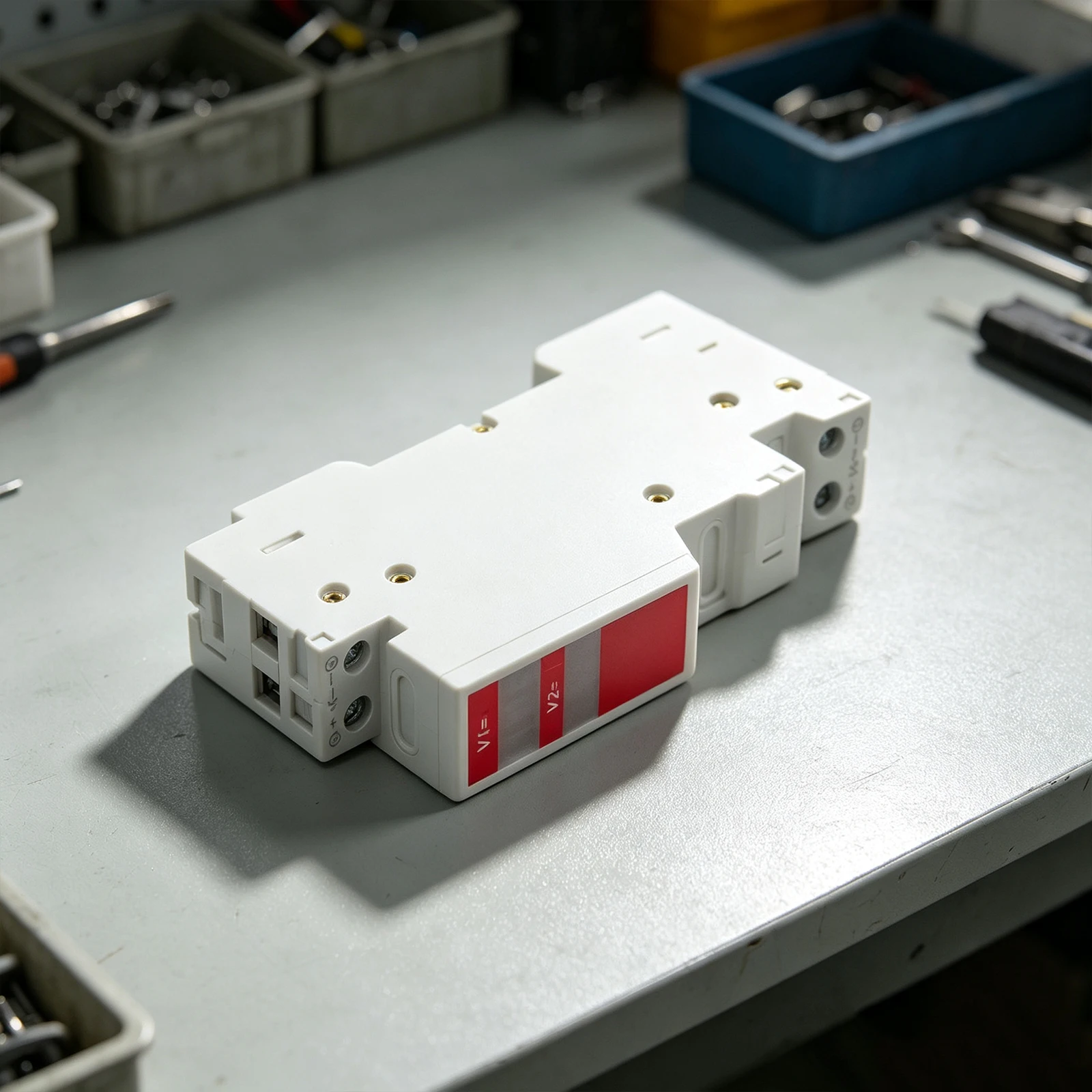 Din Rail Mount Dual Digital Voltmeter Measuring DC 11V-310V with High Accuracy Display TOVME 2D Industrial Use