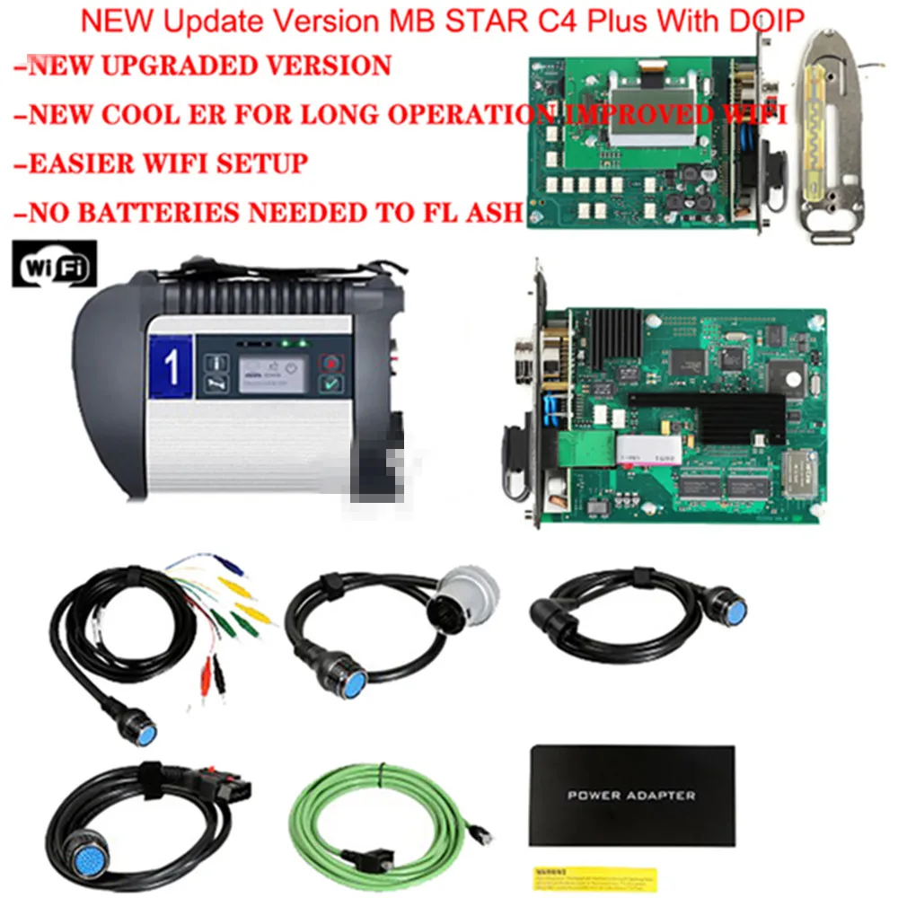 2023 A+++ Full Chip MB STAR C4 SD Connect Compact C4 Car truck software Mb star DOIP C4 Multiplexer Diagnostic Tool with WIFI