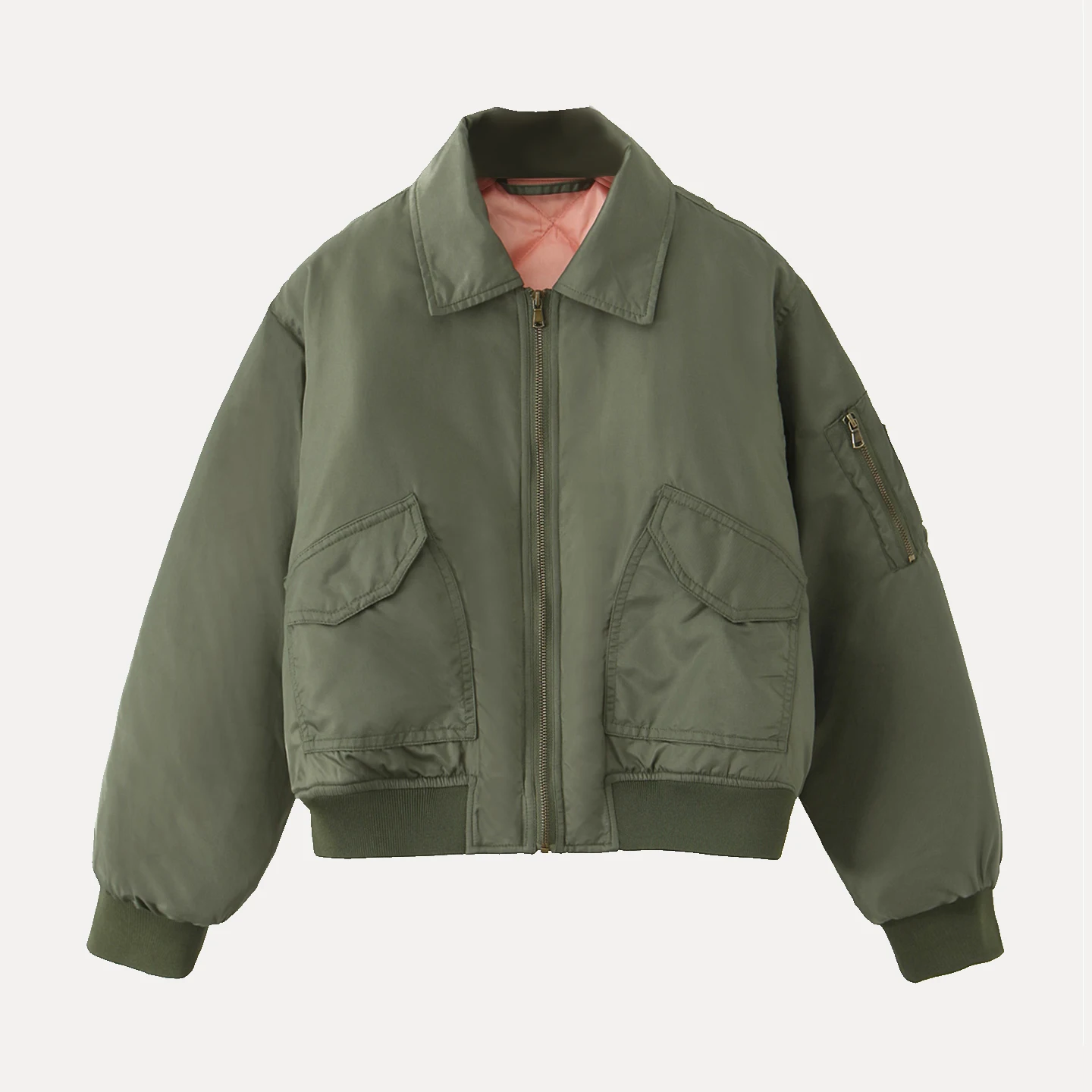 

2025 Autumn New Faionable Casual Retro Biker Sle Women's Jaet Coat Z Commute Loose Long Sve Zipper Pure Color