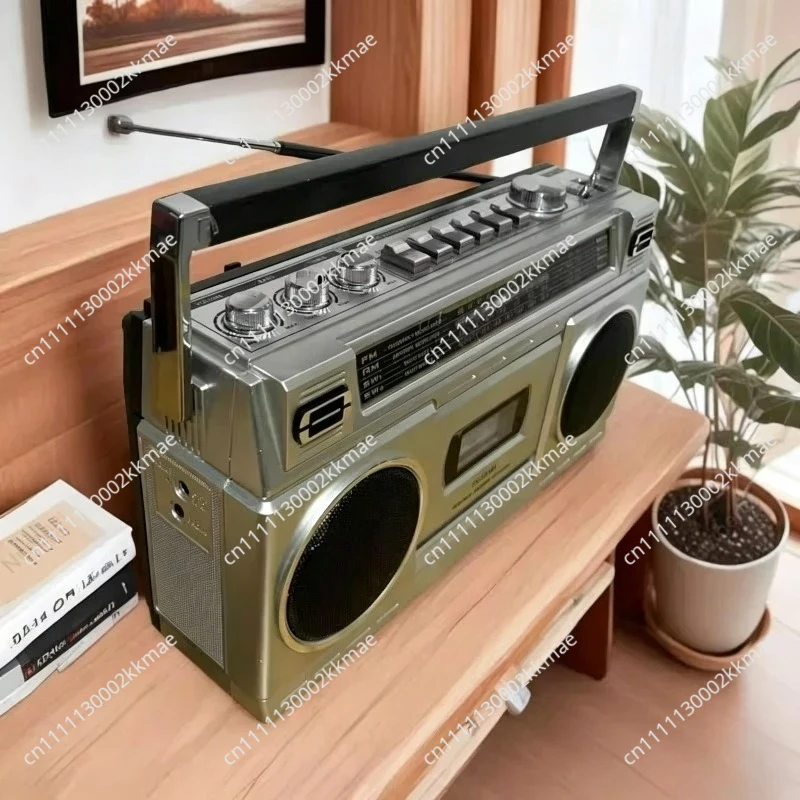 Retro Bluetooth Cassette Player, Portable Radio Recorder with TF Card Playback, Rechargeable Outdoor Speaker for Home Use