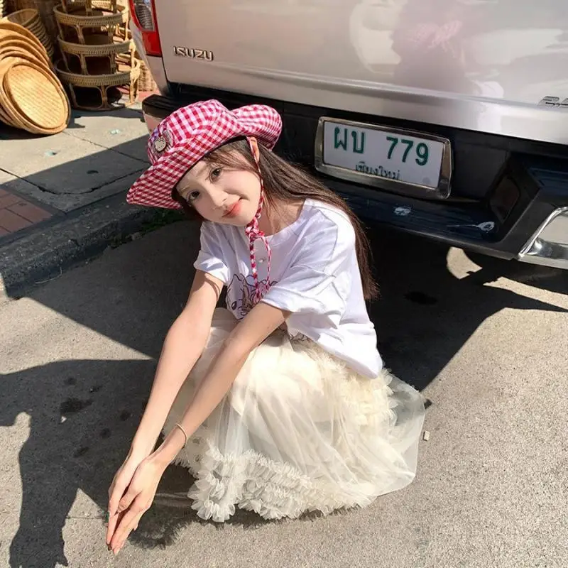 

Милый мультфильм Sanrios Hello Kittys, солнцезащитная шляпа с большими полями, солнцезащитная шляпа, кружевная шляпа с большой окружностью головы, модный праздничный подарок