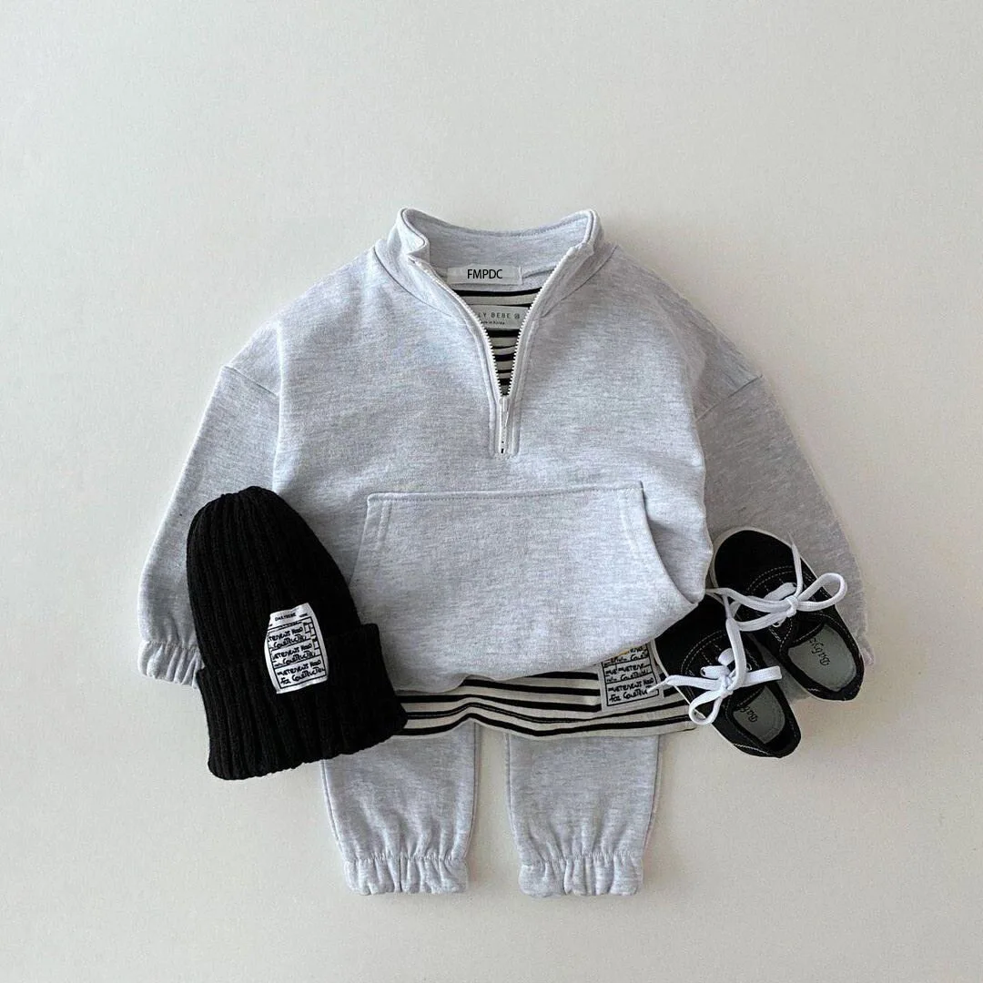 2024 Autumn Baby Girls Sets Children Clothes Toddler Fashion Costume Kids Tracksuits Letter Hoodies Jacket+Pants 2Pcs Boys Sets